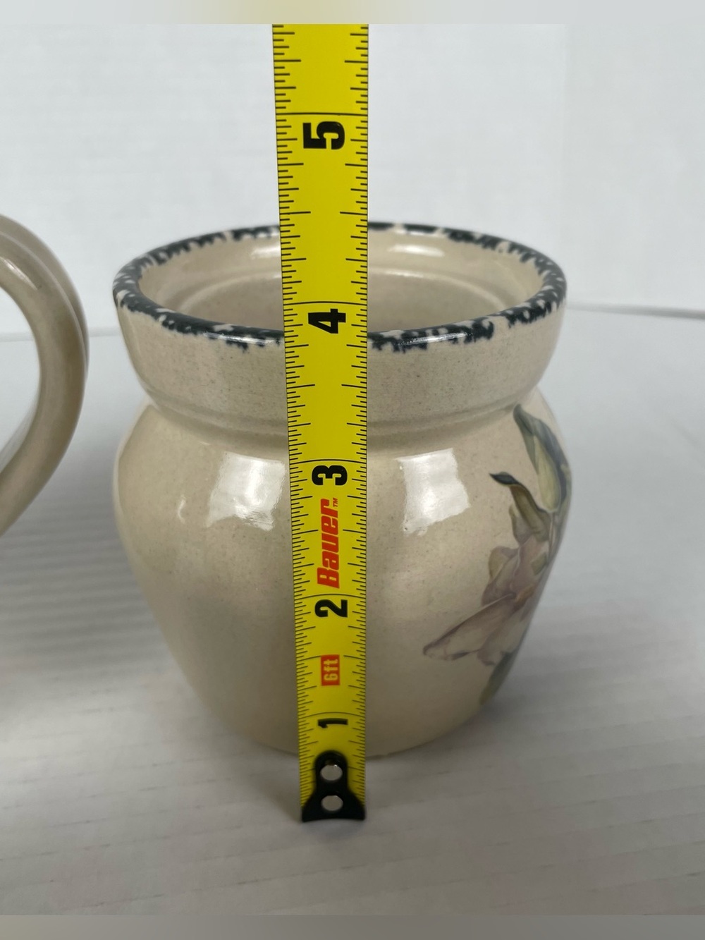 Vintage Home & Garden Party Stoneware Magnolia 4pc Set Cups Cream Sugar Canister - Picture 13 of 16